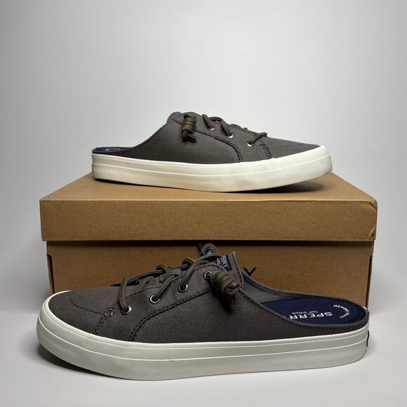 Sperry Crest Vibe Mule Sneaker in Grey Canvas - Picture 1 of 11
